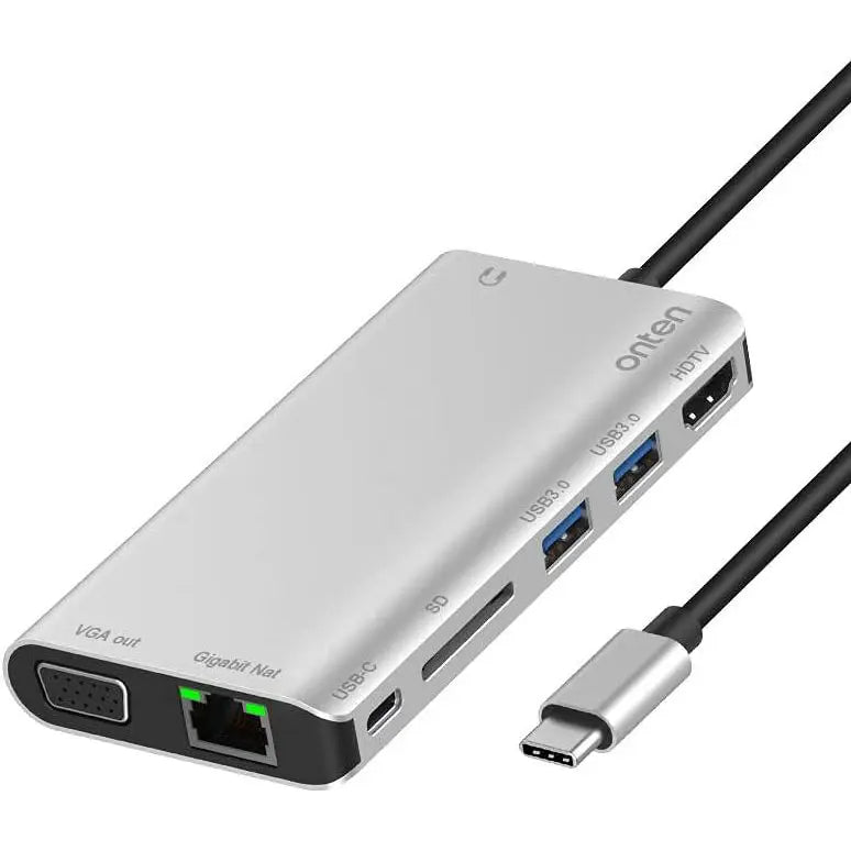 Onten OT-9591B USB-C Hub 8 in 1 Type C Hub Adapter