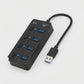 Onten OTN-5301 USB Male to 4-Port USB Female Hub – Black