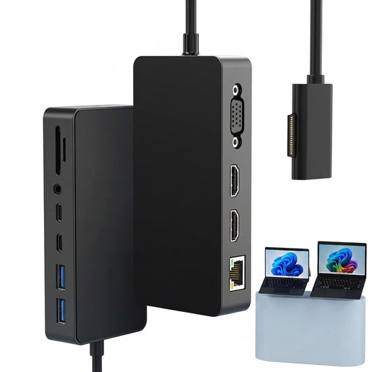 Onten Microsoft Surface Dock – Compatible with Surface Pro 3/4/5/6 (Black)