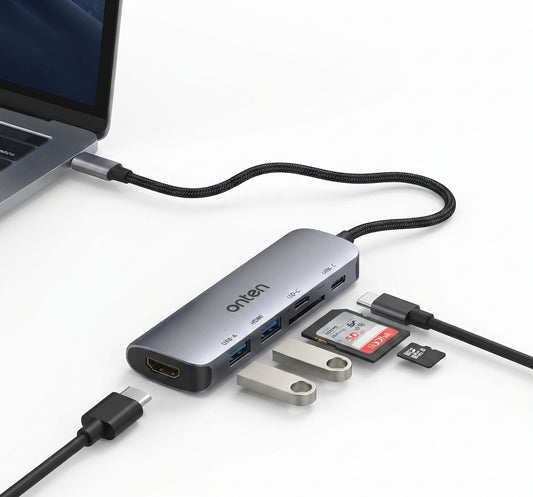 6 in1 USB Hub Multifunction Type C Onten OTN95116D