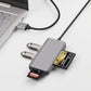 Onten 8107 5-in-1 USB 3.0 CF/TF/SD Card Reader & 2-Port Hub (Gray)
