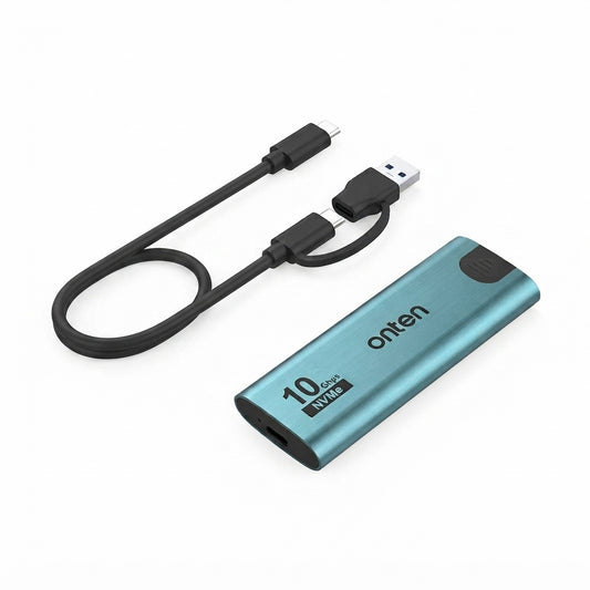 Onten OTN-UCA322 M.2 NVMe SSD Enclosure – USB-C & USB-A, 10Gbps