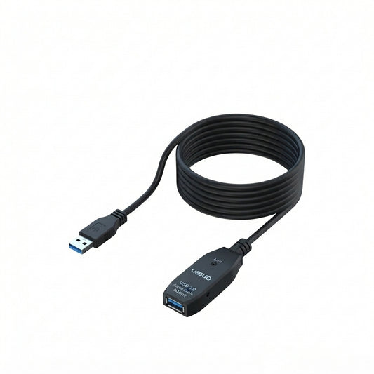 Onten US207 Ultra High Speed USB 3.0 Extension Cable 10M – Built-In Signal Amplifier, Plug & Play