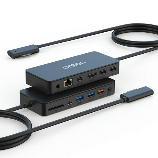 Onten OTN-SD12 Surface Multi-Function Docking Station – 4K HDMI, Mini DP, RJ45 & USB 3.0 Hub