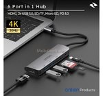 6 in1 USB Hub Multifunction Type C Onten OTN95116D